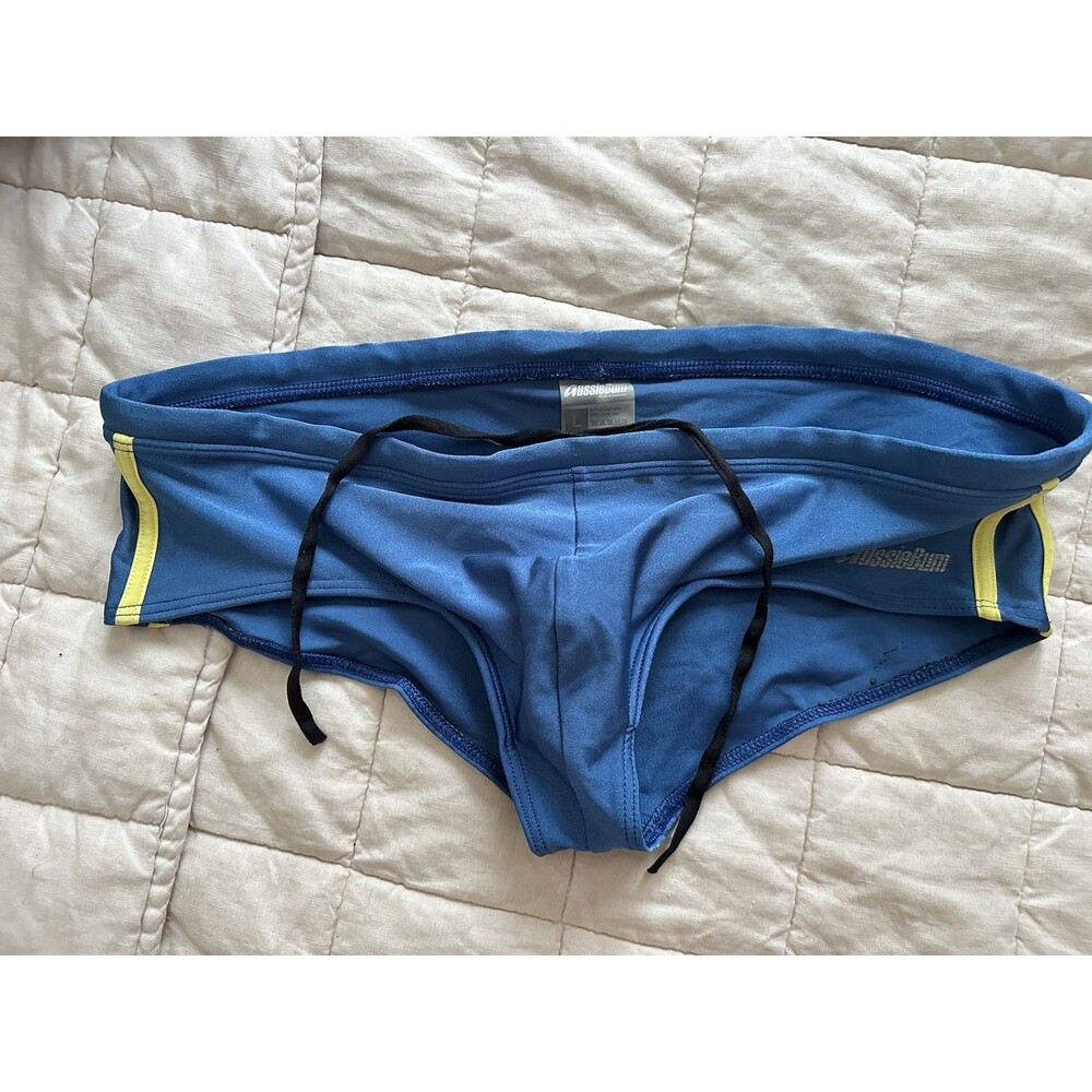 aussieBum Men's Blue Bulge Enlarge-It Swimsuit Size Large